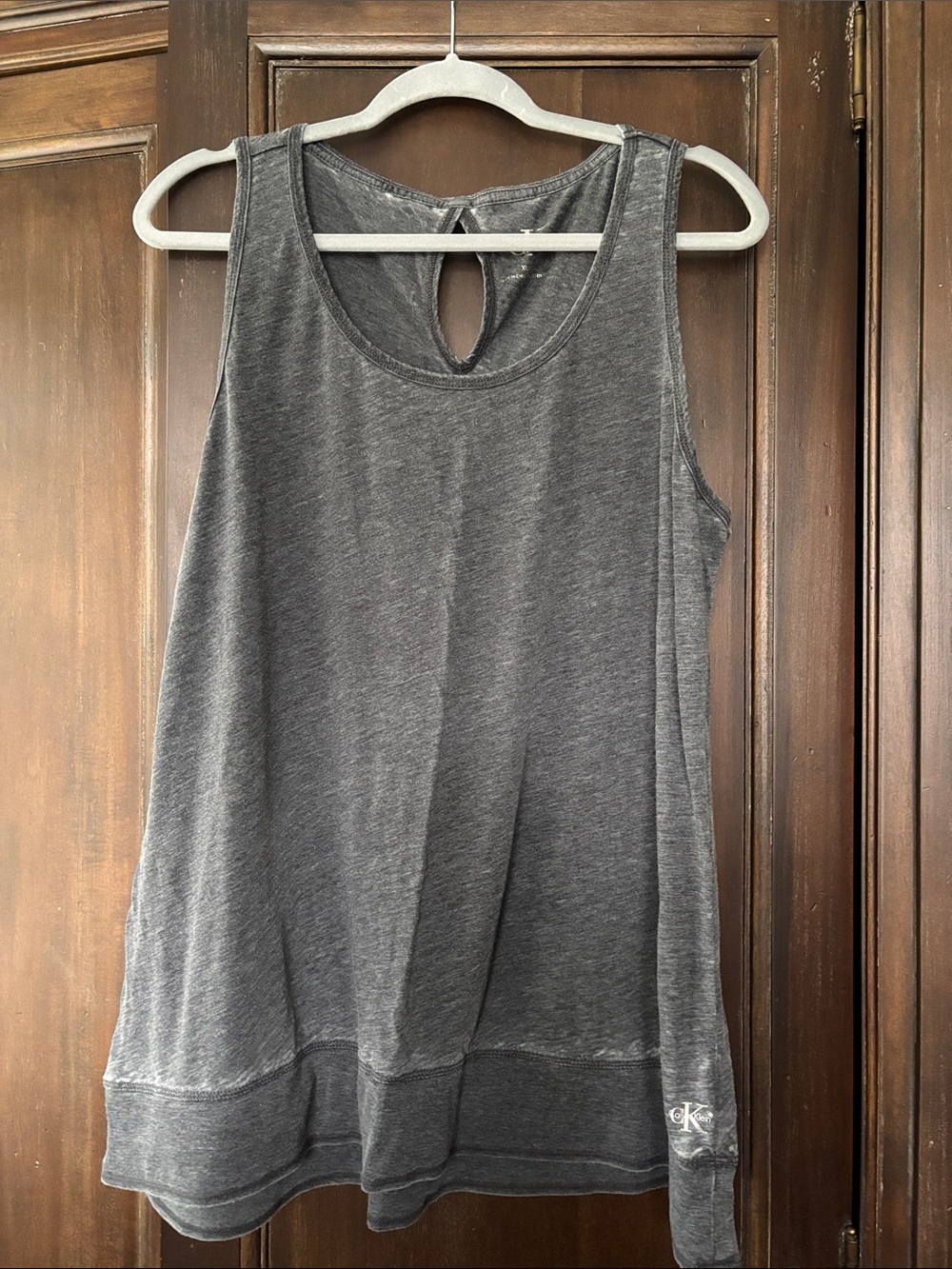 Calvin Klein Heather Charcoal Scoop Neck Tunic Tank XL